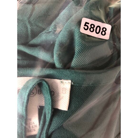 Treasure & Bond Dress Long Sleeve Lace-Up Neck Blouson Midi Green Heirloom M - Picture 7 of 7